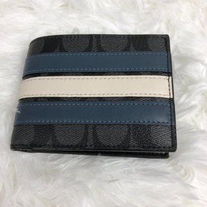 Coach Slim Billfold Wallet In Signature Canvas